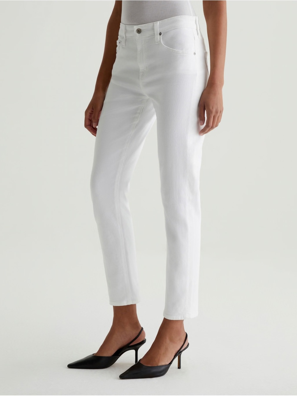 Ag Adriano Goldschmied White Ex Boyfriend Slouchy Slim Straight-Leg Jeans - 28